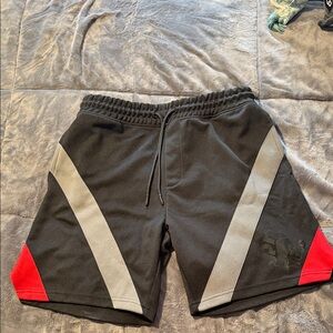 HUGO Athletic Shorts in Black, Gray, and Red